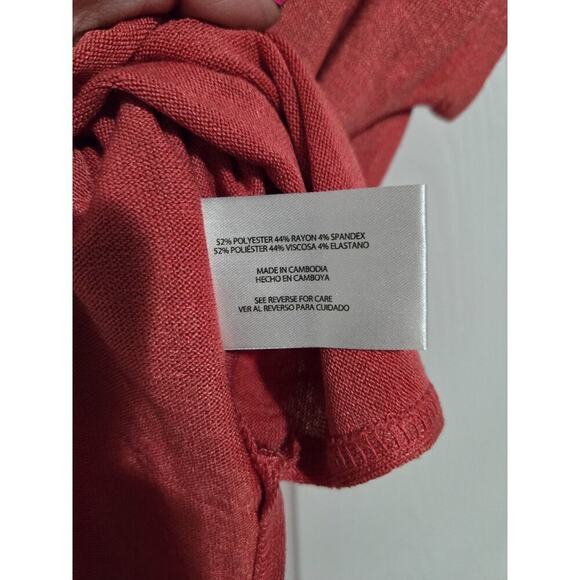 ORVIS Soft T-Shirt Women's Plus Size 2X Coral Pink V-Neck Athleisure - Picture 11 of 13